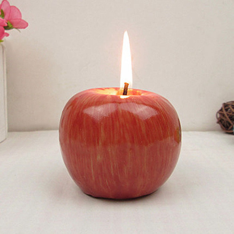 1pc Red Apple Shape Fruit Scented Candle Wedding Gift Home Due To The Light And Screen Setting Difference Item S Color May Be Slightly Diffe From Pictures Please Allow Slight Dimension