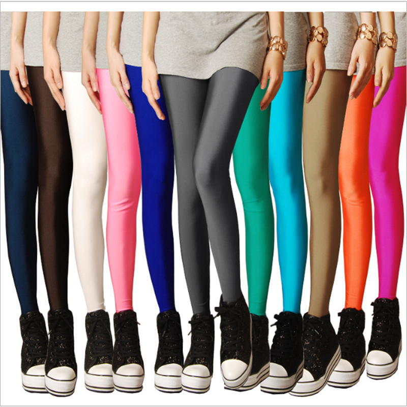 Large-Size-Women-New-Elastic-Pants-Ankle-length-Pants-Fashion-Candy-Color-Fluorescence-Leggings