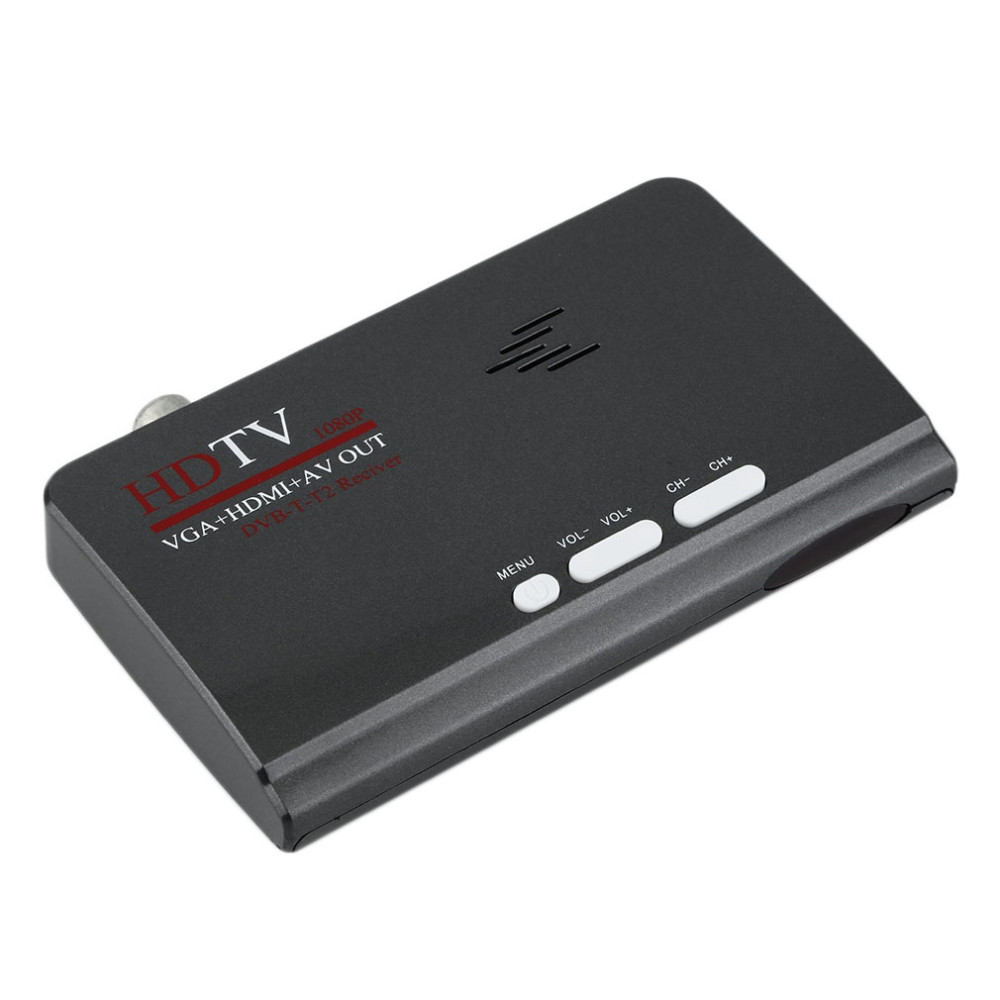 DVB-T DVB-T2 TV-Tuner-Receiver T/T2 TV-Box VGA AV CVBS 1080P HDMI digitaler HD-Satellitenempfänger für LCD/CRT-Monitore_voghion.com