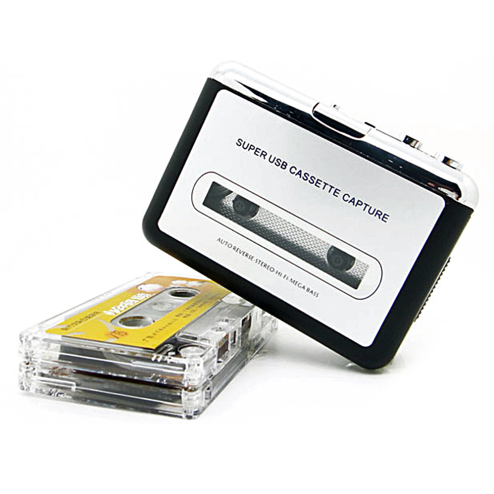 USB2.0 Fita Portátil para PC Super Cassete para MP3 Áudio Música CD Digital Player Conversor Captura Gravador + Fone de Ouvido_voghion.com