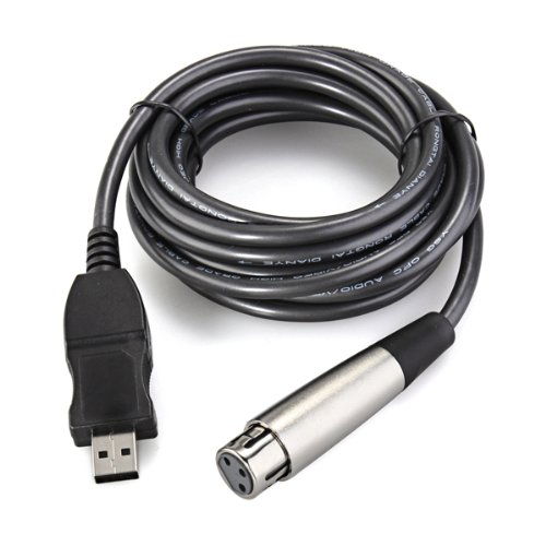 Cavo di collegamento audio da studio per microfono MIC da USB maschio a XLR femmina a 3 pin_voghion.com