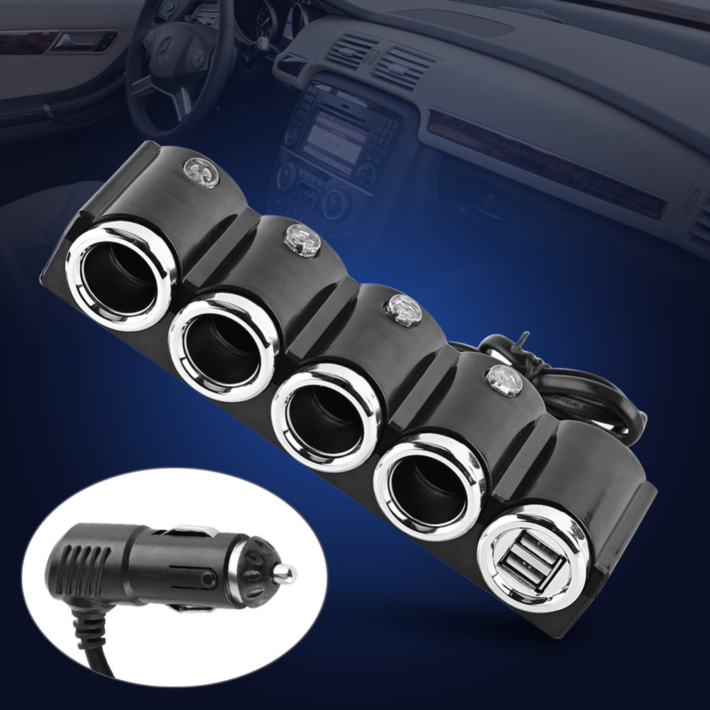 Auto Car Cigarette Lighter Socket Splitter Power Charger Adapter, USB 4 Way  DC 12V/24V_voghion.com