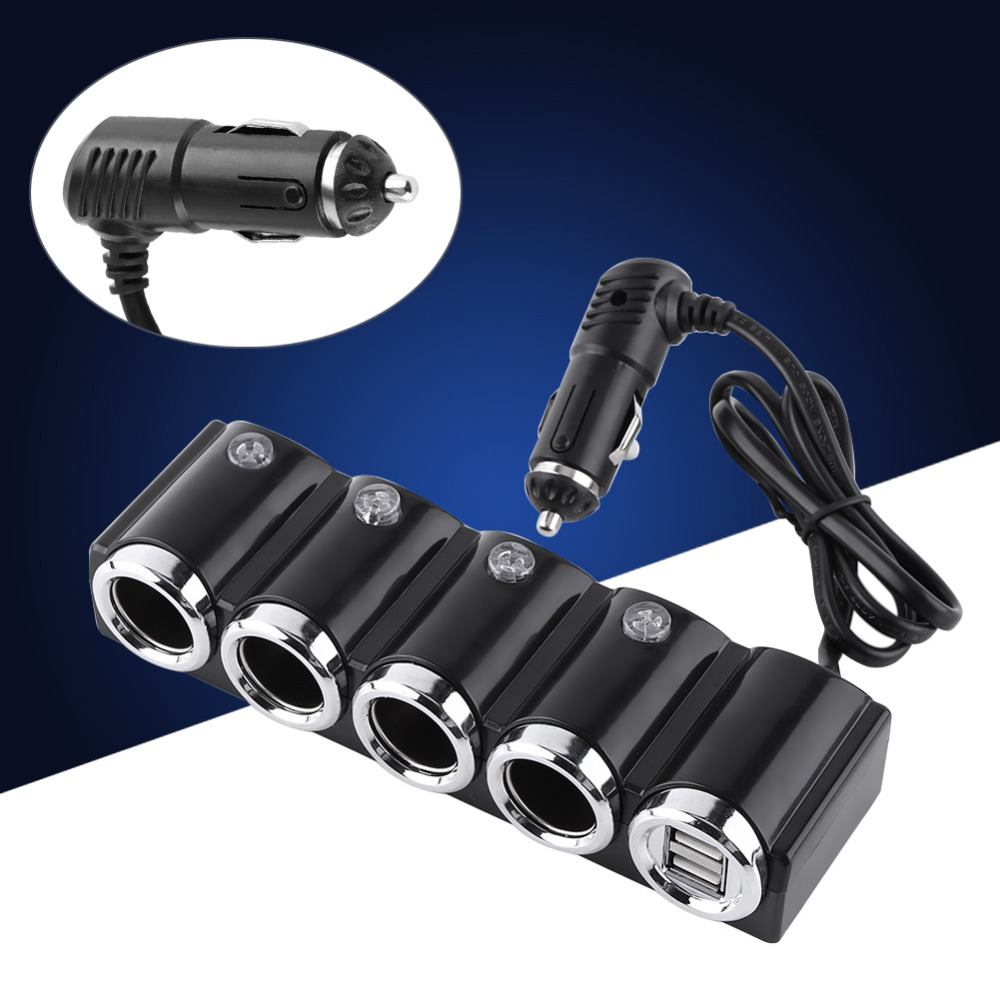 Auto Car Cigarette Lighter Socket Splitter Power Charger Adapter, USB 4 Way  DC 12V/24V_voghion.com