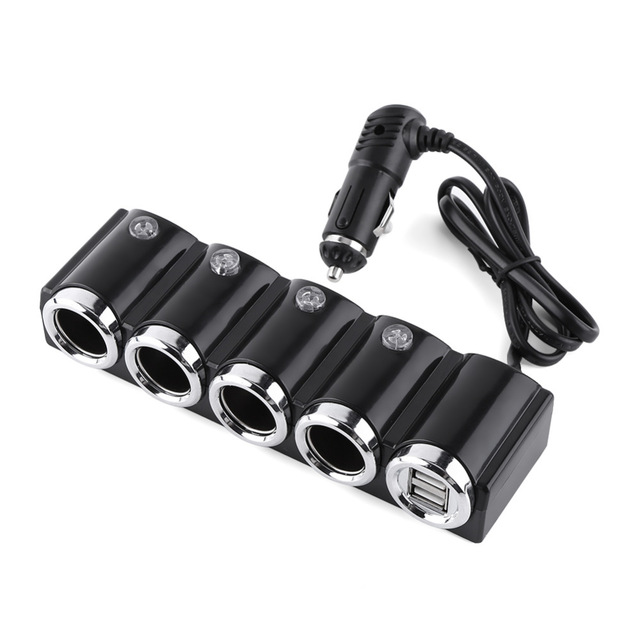 Auto Car Cigarette Lighter Socket Splitter Power Charger Adapter, USB 4 Way  DC 12V/24V_voghion.com