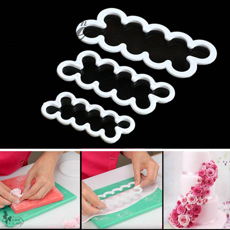 Buy Fondant Cutter 3pcs Rose Flower Plastic Cake Mold Fondant Mold