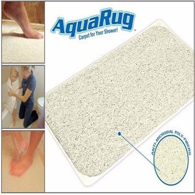 Buy Bathroom Aquarug Bath Mat With Suction Cups White Carpet Mats