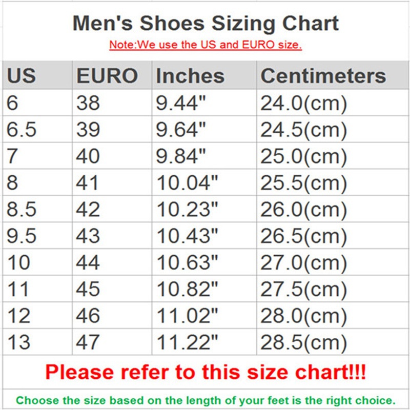 Men S Us Shoe Size Chart Cm
