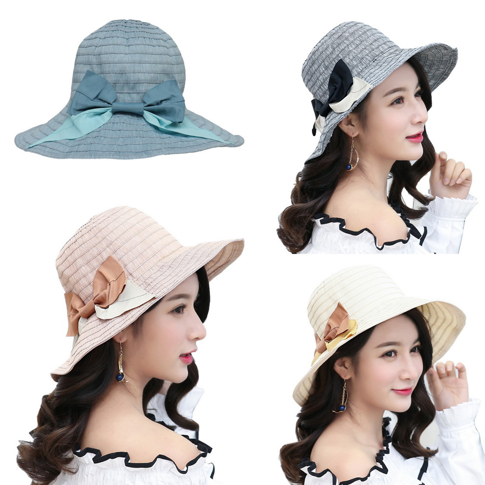 COMVIP Children Girls Bowknot Straw Summer Beach Party Cute Sun Hat