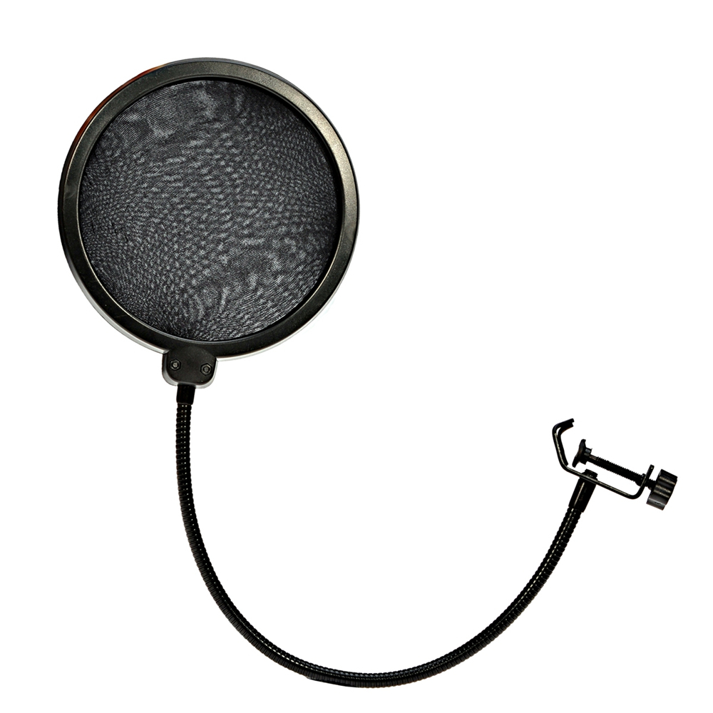 Pop Filter MPF-6 kétrétegű, bilincsre szerelhető mikrofon, 6 hüvelykes, kondenzátormikrofonhoz, stúdiófelvételhez, permetvédő, karaoke, fekete_voghion.com
