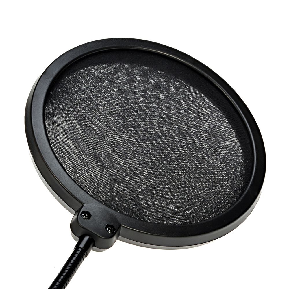Pop Filter MPF-6 kétrétegű, bilincsre szerelhető mikrofon, 6 hüvelykes, kondenzátormikrofonhoz, stúdiófelvételhez, permetvédő, karaoke, fekete_voghion.com