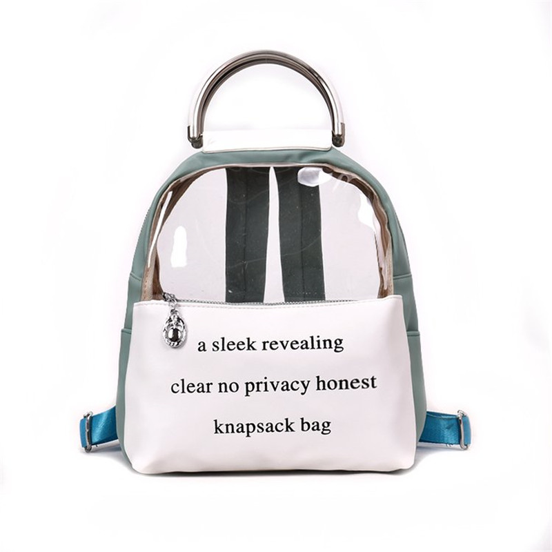 Buy Cute Printing Letter Clear Transparent Backpack Jelly Candy