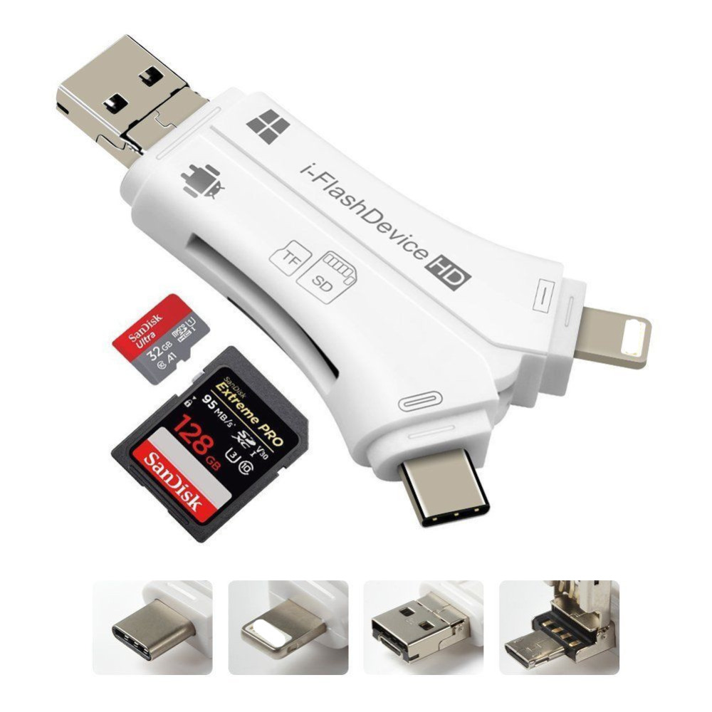 2in1 i-Flash Drive TF Card Reader USB Adapter for iPhone 7//5S//6//6S//iPad2//3//4//air