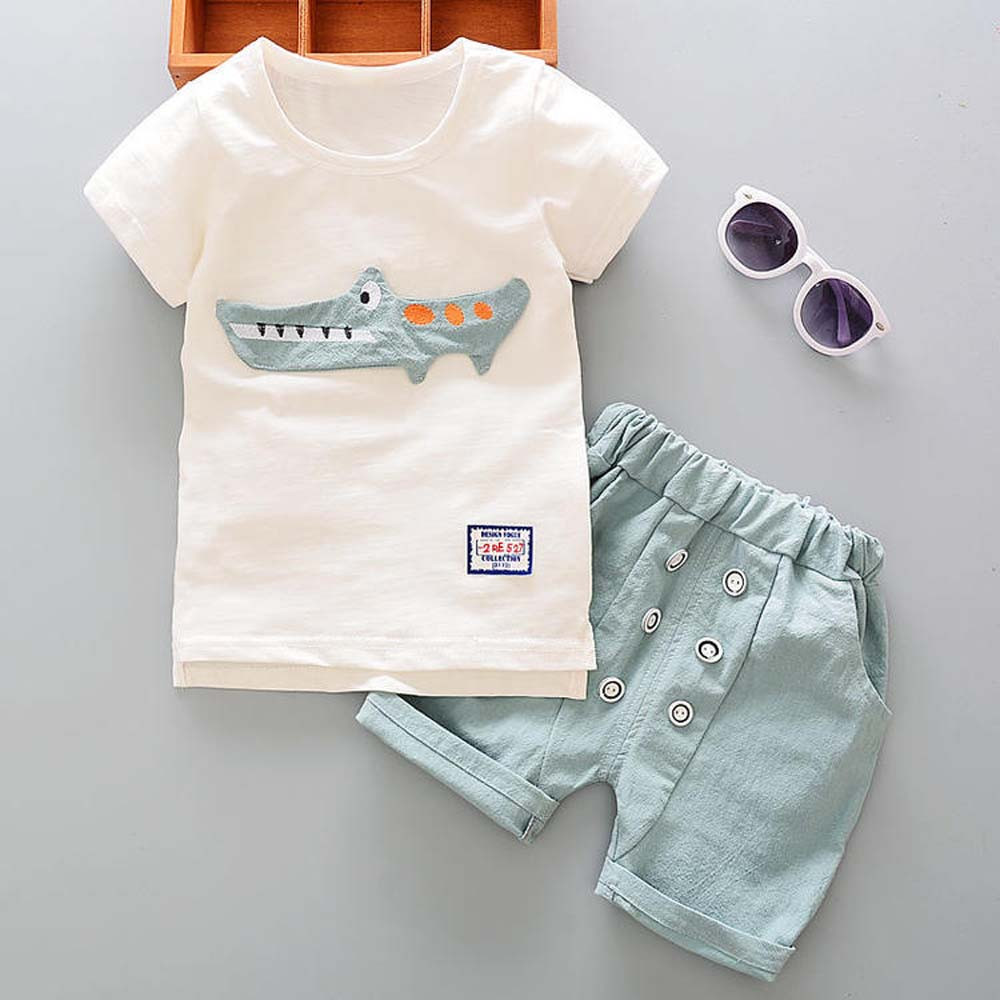 Grid Shorts Outfits Set Neugeborenen Set Jungen Kleinkind Cartoon Tops