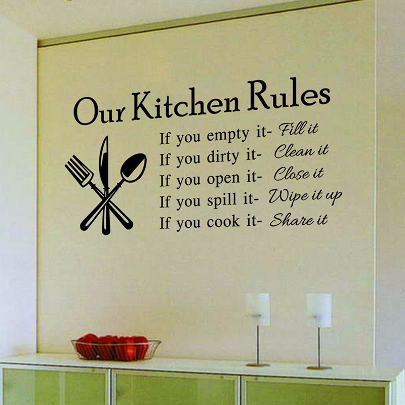 Buy Kitchen Rules Living Room Kitchen Vinyl Wall Stickers For Kids